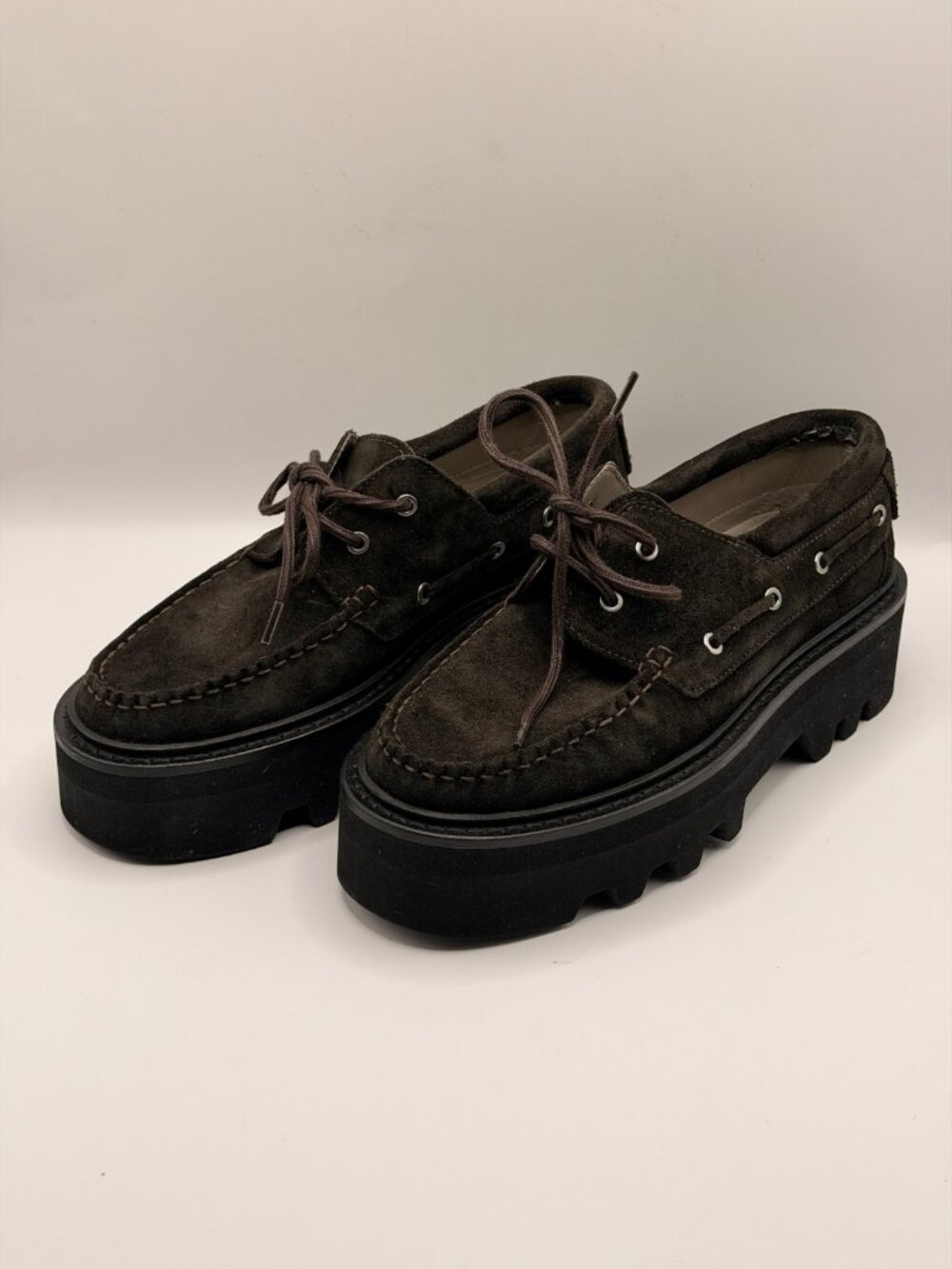 AllSaints Women's Brown Aastha Suede Boat Shoes Sz 6